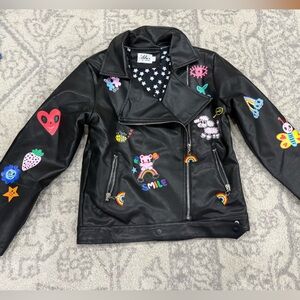 Lola + The Boys Black Jacket with Star Pattern